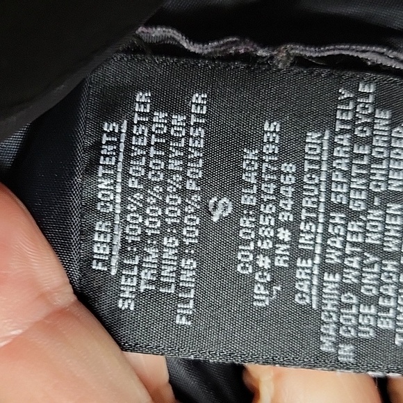 Women's  Black Quilted Jacket Size Small - Picture 9 of 11